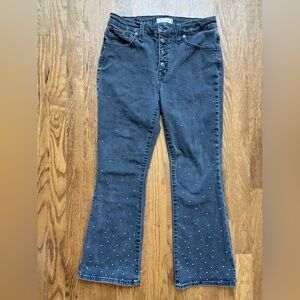 Women's Gray Jeans with Studded Detail